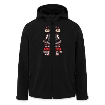 SOZIALPÄDAGOGE - Recycelte Männer Softshell-Jacke von Stanley/Stella - Schwarz - Vorne - AI Model Male 185 light (185cm)