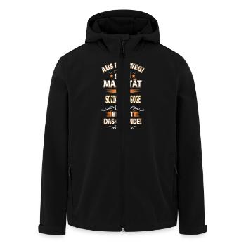 SOZIALPÄDAGOGE - Recycelte Männer Softshell-Jacke von Stanley/Stella - Schwarz - Vorne - AI Model Male 185 light (185cm)