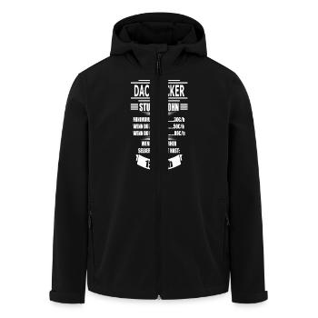 DACHDECKER - Recycelte Männer Softshell-Jacke von Stanley/Stella - Schwarz - Vorne - AI Model Male 185 light (185cm)