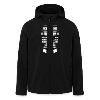 MECHATRONIKER - Recycelte Männer Softshell-Jacke von Stanley/Stella - Schwarz - Vorne - AI Model Male 185 light (185cm)