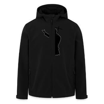 pope - Men’s Recycled Softshell Jacket by Stanley/Stella - black - Front - AI Model Male 185 light (185cm)