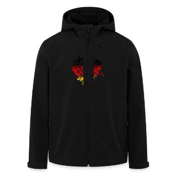 Deutschland Herz - Recycelte Männer Softshell-Jacke von Stanley/Stella - Schwarz - Vorne - AI Model Male 185 light (185cm)