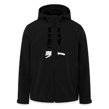 Parle à ma patte ! - Veste softshell homme en polyester recyclé Stanley/Stella - noir - Devant - AI Model Male 185 light (185cm)