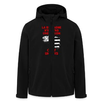 breizh bretagne révolution 04 - Veste softshell homme en polyester recyclé Stanley/Stella - noir - Devant - AI Model Male 185 light (185cm)