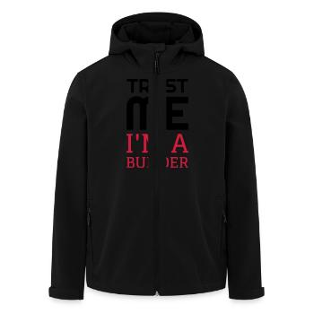 XXX / XXX / XXX / XXX - Recycelte Männer Softshell-Jacke von Stanley/Stella - Schwarz - Vorne - AI Model Male 185 light (185cm)