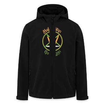 Hail Seitan Go Vegan Metal Veganer Humor Spruch - Recycelte Männer Softshell-Jacke von Stanley/Stella - Schwarz - Vorne - AI Model Male 185 light (185cm)