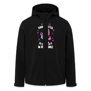 Tschüss Kindergarten Einhorn Einschulung - Recycelte Männer Softshell-Jacke von Stanley/Stella - Schwarz - Vorne - AI Model Male 185 light (185cm)