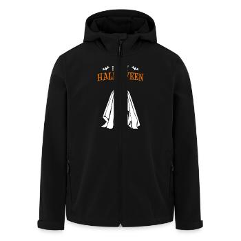 Happy Halloween Hund Geist Kürbis Hunde Wilsigns - Recycelte Männer Softshell-Jacke von Stanley/Stella - Schwarz - Vorne - AI Model Male 185 light (185cm)