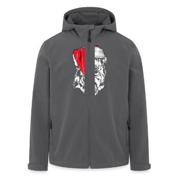 Père Noël Berger Australien Noël Chiens Aussies - Veste softshell homme en polyester recyclé Stanley/Stella - charbon - Devant - AI Model Male 185 light (185cm)