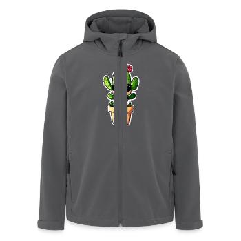 Cute Kawaii Cactus - Men’s Recycled Softshell Jacket by Stanley/Stella - anthracite - Front - AI Model Male 185 light (185cm)