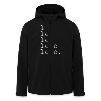 L LO LOV LOVE LOVE. Statement weiß - Recycelte Männer Softshell-Jacke von Stanley/Stella - Schwarz - Vorne - AI Model Male 185 light (185cm)