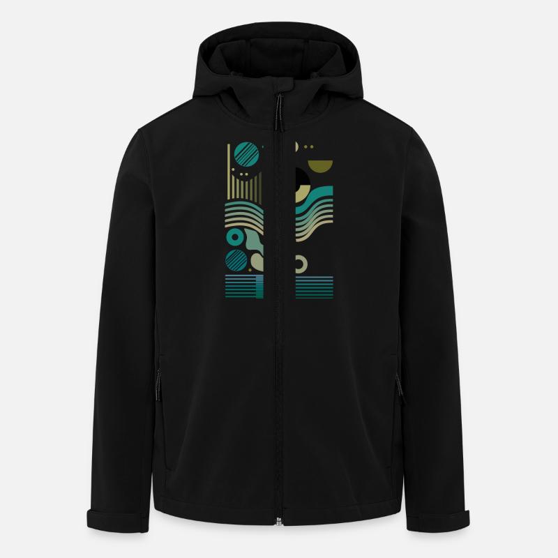 Design "Fractal Pulse" - Recycelte Männer Softshell-Jacke von Stanley/Stella - Schwarz