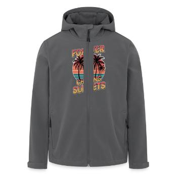 Sunset - Palm Trees Vacation - Men’s Recycled Softshell Jacket by Stanley/Stella - anthracite - Front - AI Model Male 185 light (185cm)