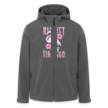 Respect The Flamingo Pink Bird Cute - Recycelte Männer Softshell-Jacke von Stanley/Stella - Anthrazit - Vorne - AI Model Male 185 light (185cm)