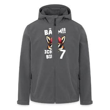 BÄÄM Ich Bin 7 Geburtstag Fuchs Geburtstagsdeko - Recycelte Männer Softshell-Jacke von Stanley/Stella - Schwarz - Vorne - AI Model Male 185 light (185cm)