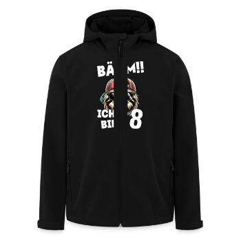 BÄÄM Ich Bin 8 Geburtstag Faultier Geburtstagsdeko - Recycelte Männer Softshell-Jacke von Stanley/Stella - Schwarz - Vorne - AI Model Male 185 light (185cm)
