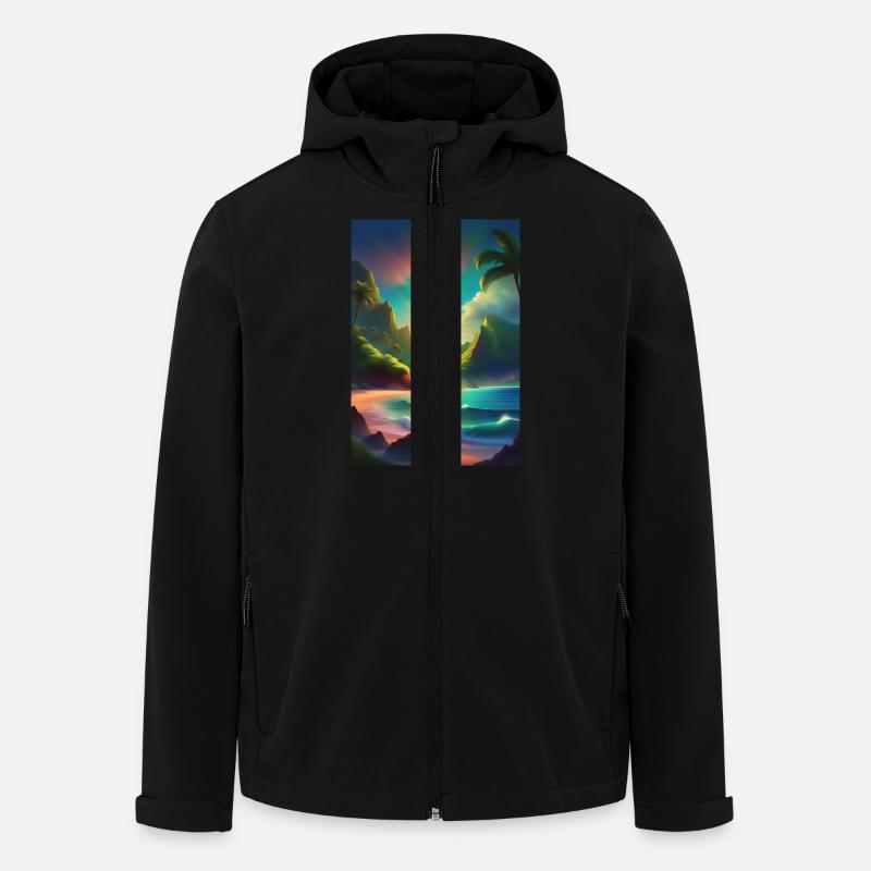 Lagune in Tahiti - Recycelte Männer Softshell-Jacke von Stanley/Stella - Schwarz