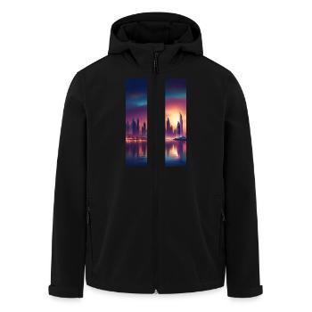 Dubai city sunset - Men’s Recycled Softshell Jacket by Stanley/Stella - black - Front - AI Model Male 185 light (185cm)