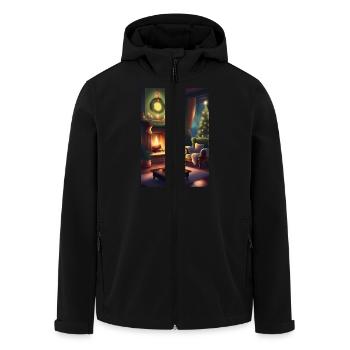 Grünes Weihnachtshaus - Recycelte Männer Softshell-Jacke von Stanley/Stella - Schwarz - Vorne - AI Model Male 185 light (185cm)