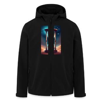 Un sablier sur le sable du désert - Veste softshell homme en polyester recyclé Stanley/Stella - noir - Devant - AI Model Male 185 light (185cm)