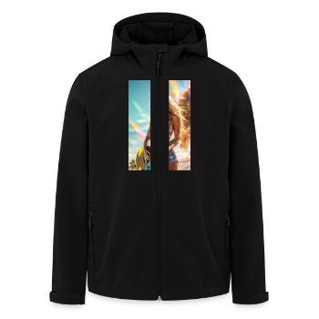 Luna Sunshine - Men’s Recycled Softshell Jacket by Stanley/Stella - black - Front - AI Model Male 185 light (185cm)