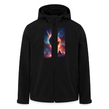 Awesome meteor falling down - Men’s Recycled Softshell Jacket by Stanley/Stella - black - Front - AI Model Male 185 light (185cm)