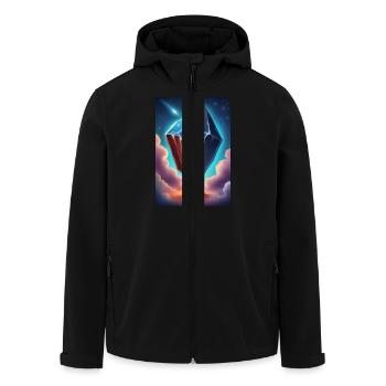 Météore glacé - Veste softshell homme en polyester recyclé Stanley/Stella - noir - Devant - AI Model Male 185 light (185cm)