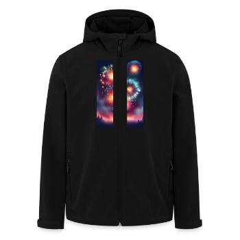 Sparkling and colorful firework celebration - Men’s Recycled Softshell Jacket by Stanley/Stella - black - Front - AI Model Male 185 light (185cm)