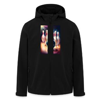 Awesome bowling fathers day gift - Men’s Recycled Softshell Jacket by Stanley/Stella - black - Front - AI Model Male 185 light (185cm)