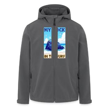 My rock in the surf - Men’s Recycled Softshell Jacket by Stanley/Stella - black - Front - AI Model Male 185 light (185cm)