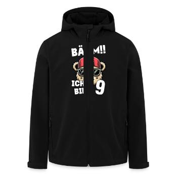 BÄÄM Ich Bin 9 Geburtstag Bär Geburtstagsdeko - Recycelte Männer Softshell-Jacke von Stanley/Stella - Schwarz - Vorne - AI Model Male 185 light (185cm)