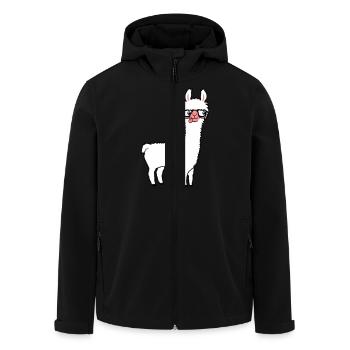 Llama Nerd Geek Lunettes à monture de corne Smart Funny Grimace - Veste softshell homme en polyester recyclé Stanley/Stella - noir - Devant - AI Model Male 185 light (185cm)