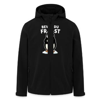 Bevor du fragst - Nein, süßer Pinguin - Recycelte Männer Softshell-Jacke von Stanley/Stella - Schwarz - Vorne - AI Model Male 185 light (185cm)