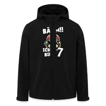 BÄÄM Ich Bin 7 Geburtstag Faultier Geburtstagsdeko - Recycelte Männer Softshell-Jacke von Stanley/Stella - Schwarz - Vorne - AI Model Male 185 light (185cm)