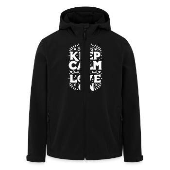 Bleib ruhig und liebe dich - Recycelte Männer Softshell-Jacke von Stanley/Stella - Schwarz - Vorne - AI Model Male 185 light (185cm)