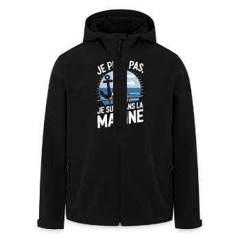 Je peux pas je suis dans la Marine - Veste softshell homme en polyester recyclé Stanley/Stella - noir - Devant - AI Model Male 185 light (185cm)