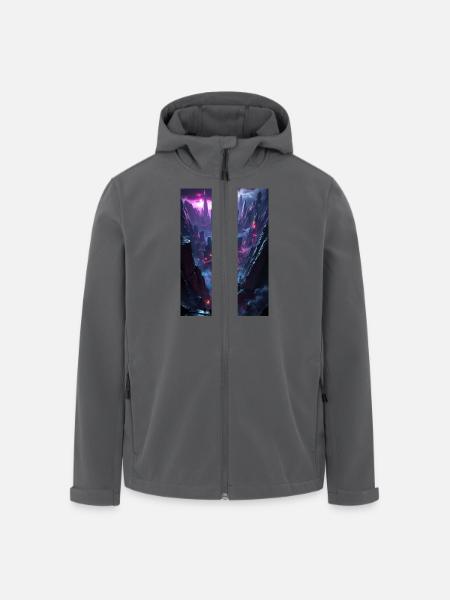 Eine Stadt im Cyberpunk-Tal - Recycelte Männer Softshell-Jacke von Stanley/Stella - Schwarz