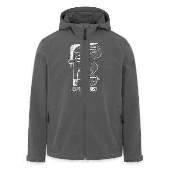 Espressionist - Espresso - Kaffee trinken - Recycelte Männer Softshell-Jacke von Stanley/Stella - Schwarz - Vorne - AI Model Male 185 light (185cm)