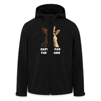 Hoppin' for the Throne rabbit lover - Men’s Recycled Softshell Jacket by Stanley/Stella - black - Front - AI Model Male 185 light (185cm)