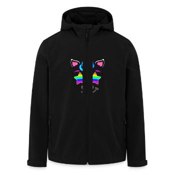 Funny unicorn with sunglasses rainbow colorful - Men’s Recycled Softshell Jacket by Stanley/Stella - black - Front - AI Model Male 185 light (185cm)