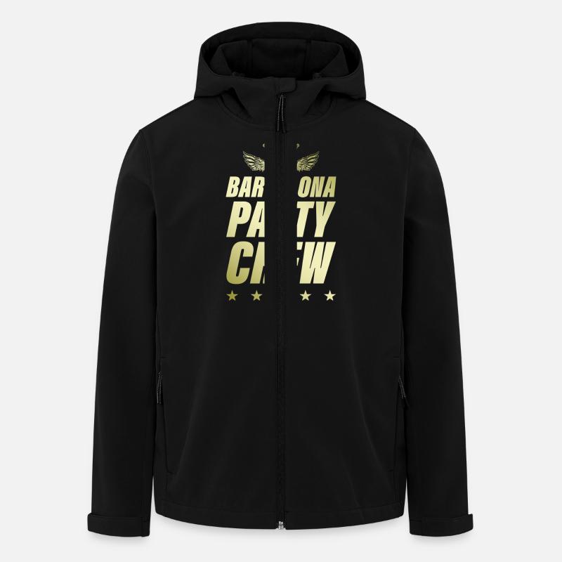 Barcelona Party Crew Gold - Men’s Recycled Softshell Jacket by Stanley/Stella - black