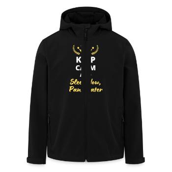 Keep Calm and Sleep Now, Panic Later - Veste softshell homme en polyester recyclé Stanley/Stella - noir - Devant - AI Model Male 185 light (185cm)