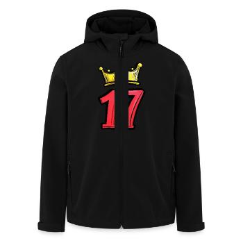 17 Number Jersey Crown - Men’s Recycled Softshell Jacket by Stanley/Stella - black - Front - AI Model Male 185 light (185cm)