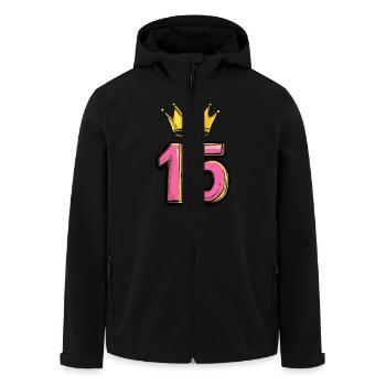 Couronne de maillot à 15 chiffres - Veste softshell homme en polyester recyclé Stanley/Stella - noir - Devant - AI Model Male 185 light (185cm)