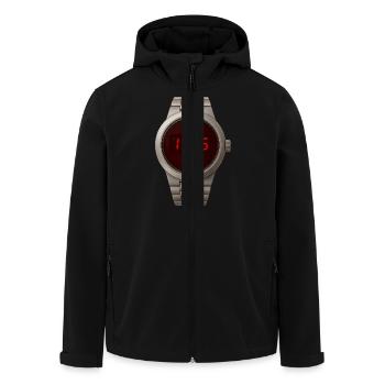 Horloge numérique cool dans un boîtier en acier inoxydable avec LED rouge - Veste softshell homme en polyester recyclé Stanley/Stella - noir - Devant - AI Model Male 185 light (185cm)