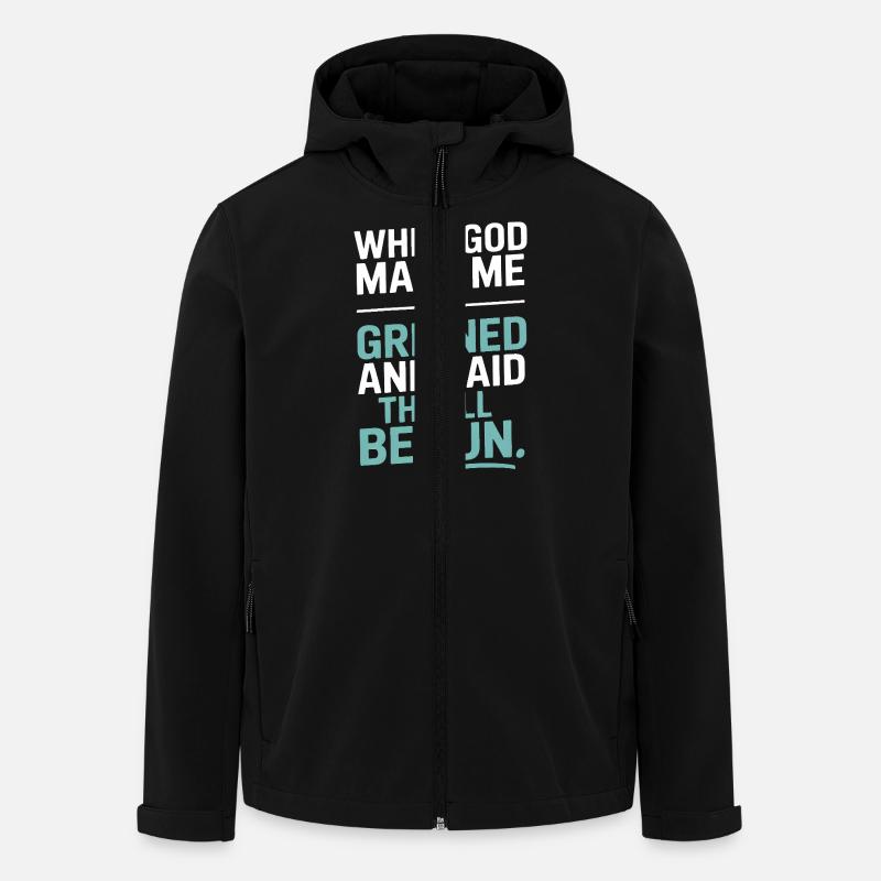 When God made me, he grinned! - Men’s Recycled Softshell Jacket by Stanley/Stella - black