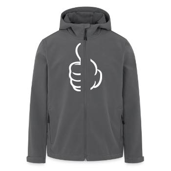 Daumen Hand Comic - Recycelte Männer Softshell-Jacke von Stanley/Stella - Schwarz - Vorne - AI Model Male 185 light (185cm)