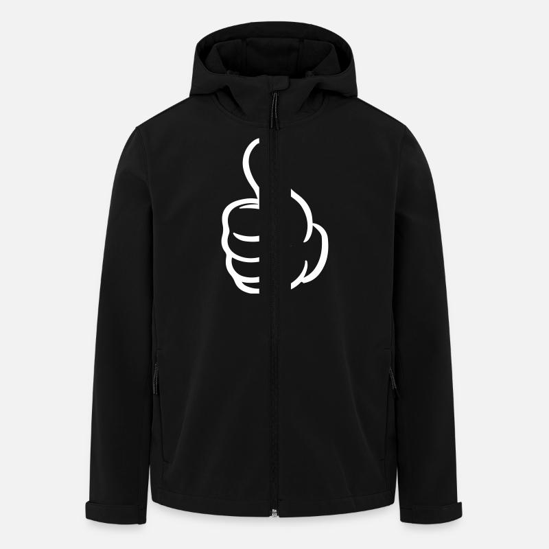 Pouce Main Bande dessinée - Veste softshell homme en polyester recyclé Stanley/Stella - noir