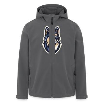 Night Wolf Hunter - Men’s Recycled Softshell Jacket by Stanley/Stella - black - Front - AI Model Male 185 light (185cm)