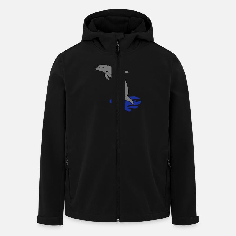 springender Delphin Delfin jumping dolphin - Recycelte Männer Softshell-Jacke von Stanley/Stella - Schwarz